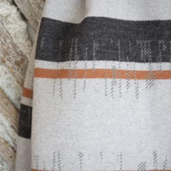 David Fussenegger Silvretta Cotton Throw Ecru Stripes