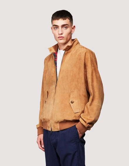 Baracuta G9 Harrington Jacket Suede Tobacco 4 Baracuta G9 Harrington Jacket Suede Tobacco