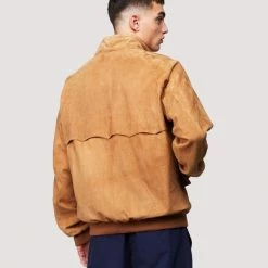 Baracuta G9 Harrington Jacket Suede Tobacco