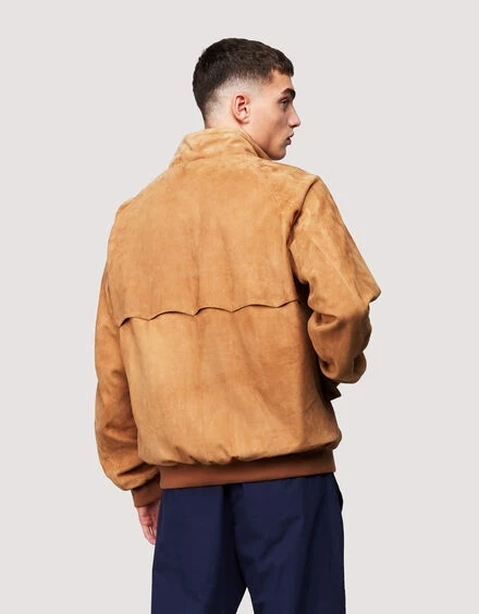 Baracuta G9 Harrington Jacket Suede Tobacco 2 Baracuta G9 Harrington Jacket Suede Tobacco