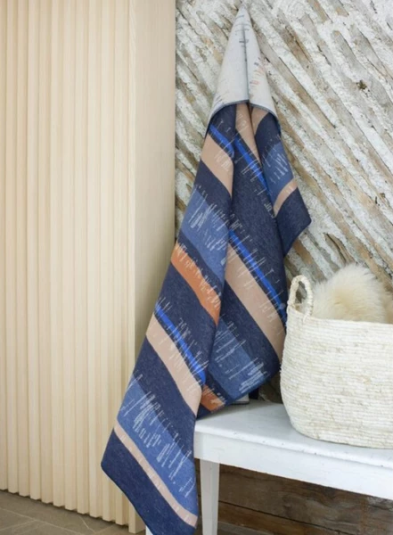 David Fussenegger Silvretta Cotton Throw Navy Stripes 2 David Fussenegger Silvretta Cotton Throw Navy Stripes