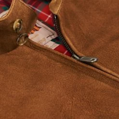 Baracuta G9 Harrington Jacket Winter Suede Tobacco