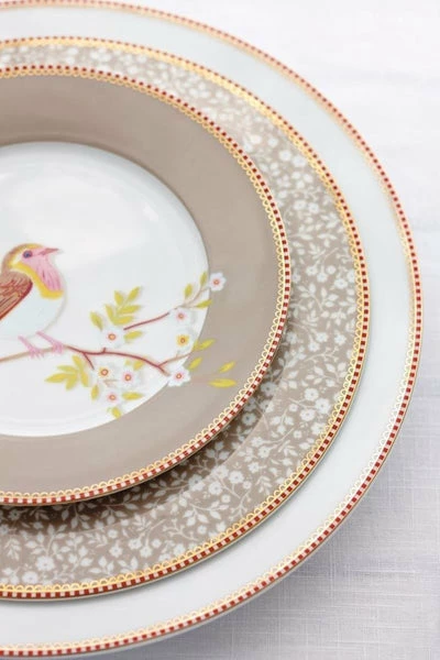 Pip Studio - Plate - Early Bird Khaki 21cm 1 Pip Studio - Plate - Early Bird Khaki 21cm