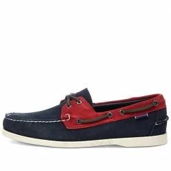 Baracuta X Sebago Portland Suede Boat Shoe Navy & Red 7 Baracuta X Sebago Portland Suede Boat Shoe Navy & Red