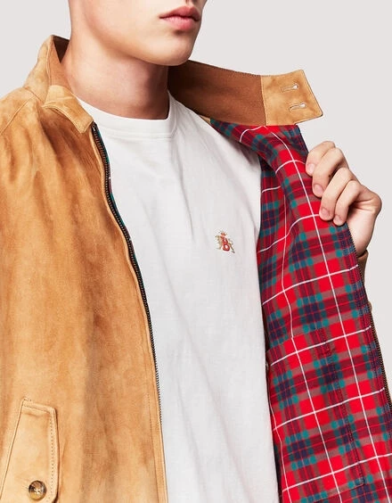 Baracuta G9 Harrington Jacket Suede Tobacco 1 Baracuta G9 Harrington Jacket Suede Tobacco