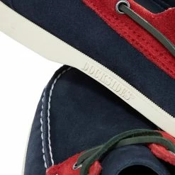 Baracuta X Sebago Portland Suede Boat Shoe Navy & Red