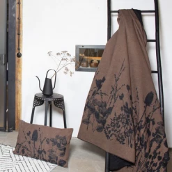 David Fussenegger Silvretta Cotton Throw Blades Of Grass Mocca/Black