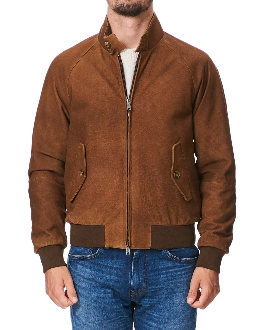 Baracuta G9 Harrington Jacket Winter Suede Tobacco 2 Baracuta G9 Harrington Jacket Winter Suede Tobacco