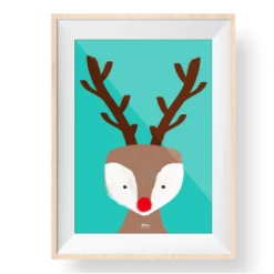 My Name is Mir A4 Paper Reindeer Wall Print