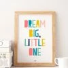 My Name is Mir Dream Big Little One Quote Pastel Kids Room Wall Print A3