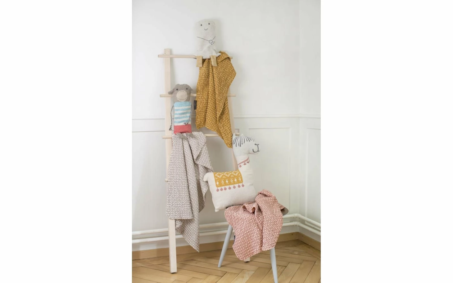 David Fussenegger Grey and Beige Cotton Waffle Vigo Baby Blanket 3 David Fussenegger Grey and Beige Cotton Waffle Vigo Baby Blanket