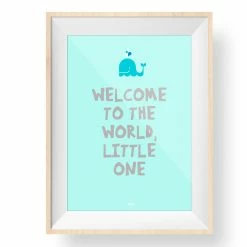 My Name is Mir Welcome To The World (Blue) Wall Print A4