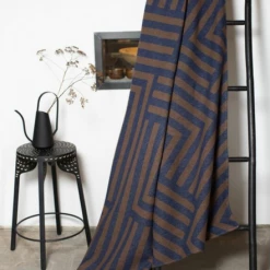 David Fussenegger Luca Cotton Throw Graphic Navy