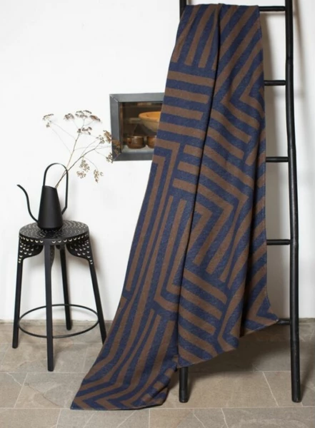 David Fussenegger Luca Cotton Throw Graphic Navy 2 David Fussenegger Luca Cotton Throw Graphic Navy