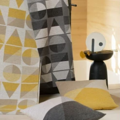 David Fussenegger Luca Grey Cotton Throw Geometric Shapes
