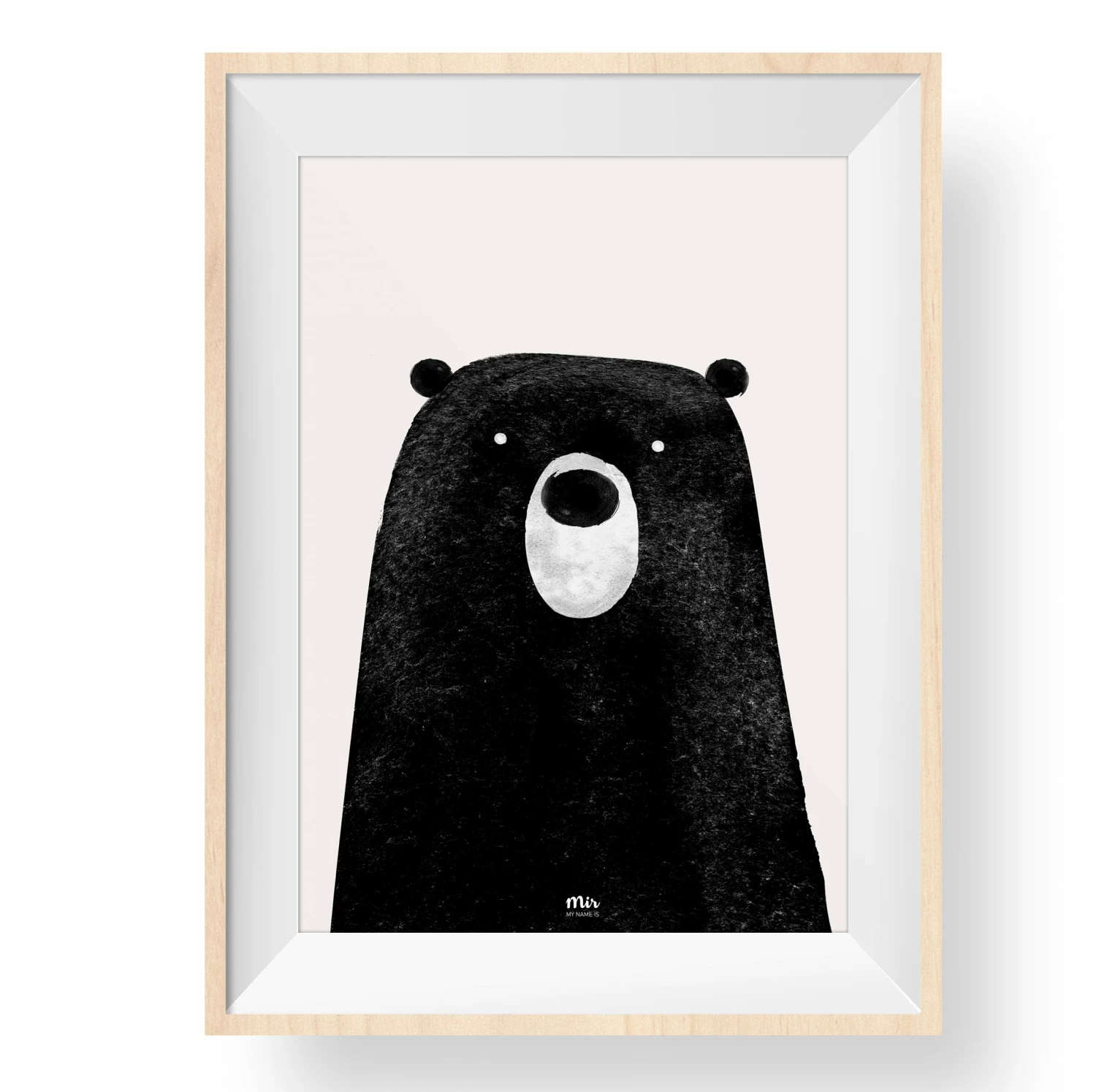 My Name is Mir Cute Bear Wall Print A4 2 My Name is Mir Cute Bear Wall Print A4