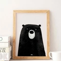 My Name is Mir Cute Bear Kids Room Wall Print A3