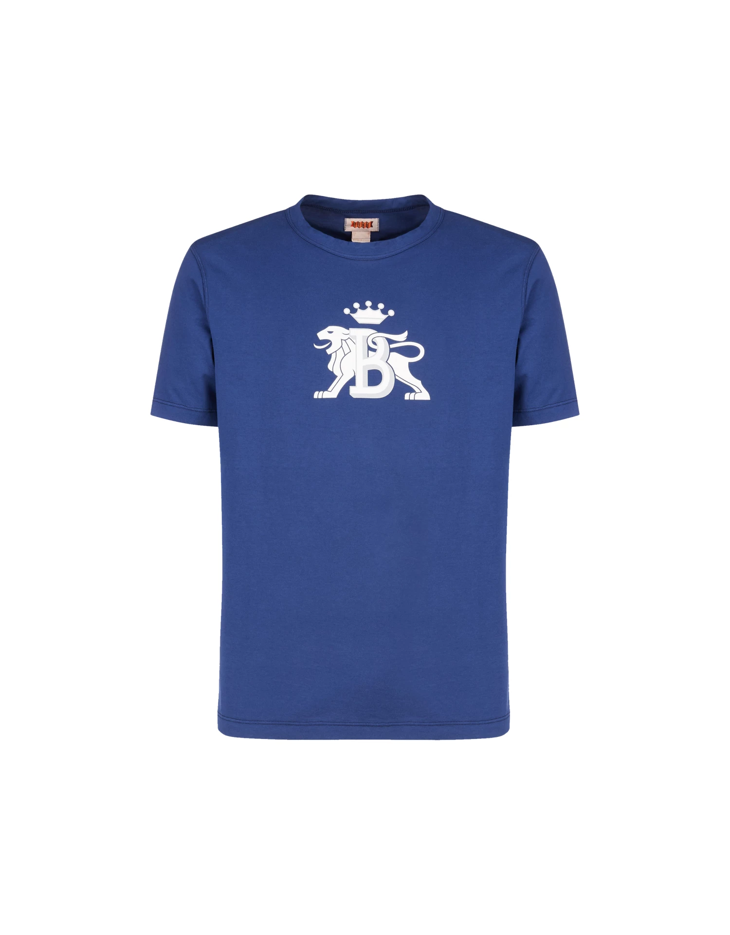 Baracuta Tee Contrast Logo Cobalt Blue 1 Baracuta Tee Contrast Logo Cobalt Blue