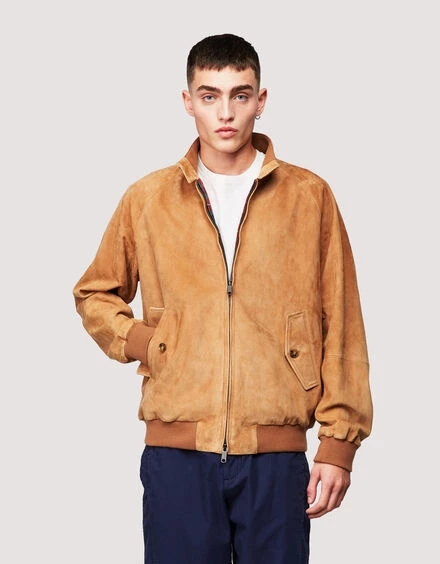 Baracuta G9 Harrington Jacket Suede Tobacco 3 Baracuta G9 Harrington Jacket Suede Tobacco