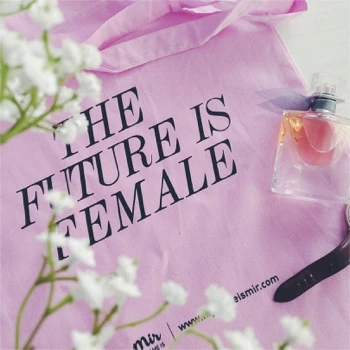 My Name is Mir Pink The Future is Female Tote Bag Cotton 2 My Name is Mir Pink The Future is Female Tote Bag Cotton