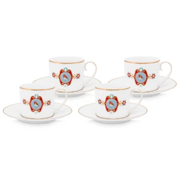 Pip Studio 200ml Robin Cup & Saucer - Set of 4 1 Pip Studio 200ml Robin Cup & Saucer - Set of 4