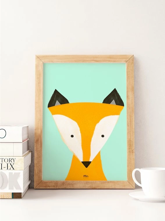 My Name is Mir Little Fox Kids Room Wall Print A3 1 My Name is Mir Little Fox Kids Room Wall Print A3