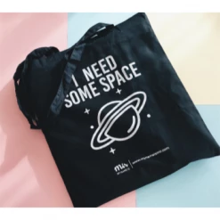 My Name is Mir Black I Need Some Space Tote Bag Cotton
