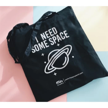 My Name is Mir Black I Need Some Space Tote Bag Cotton 2 My Name is Mir Black I Need Some Space Tote Bag Cotton