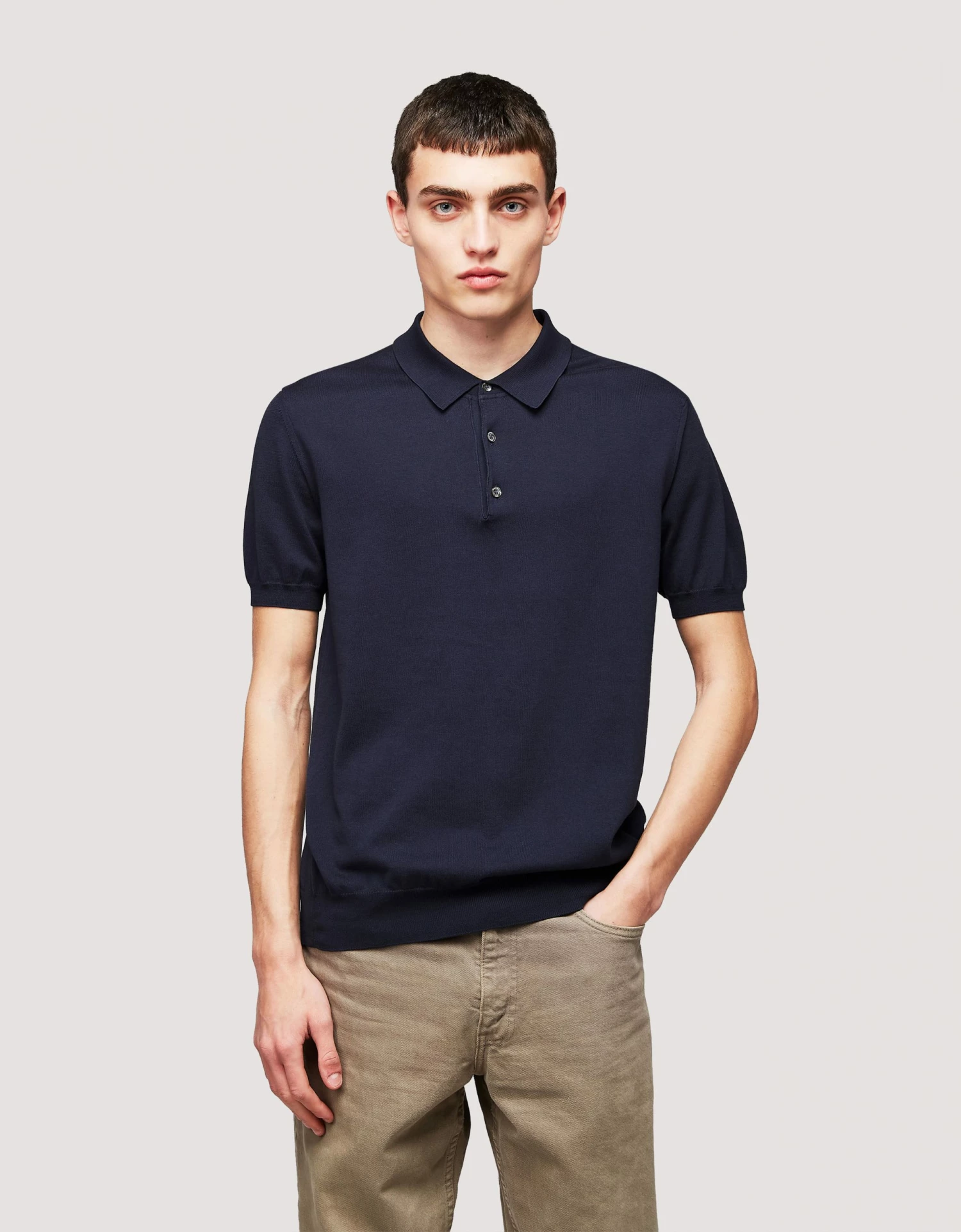 Baracuta S/S Polo Knit Navy 3 Baracuta S/S Polo Knit Navy