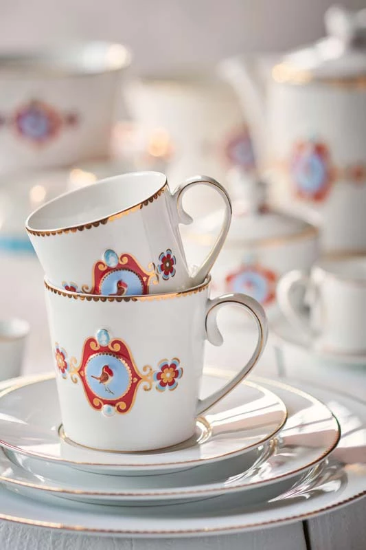 Pip Studio 200ml Robin Cup & Saucer - Set of 4 3 Pip Studio 200ml Robin Cup & Saucer - Set of 4