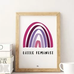 My Name is Mir Little Feminist Rainbow Wall Print Kids A4