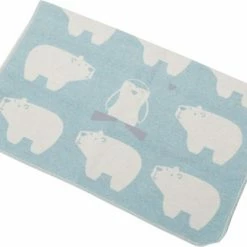 David Fussenegger Jade Cotton and Rayon Polar Bears Juwel Baby Blanket