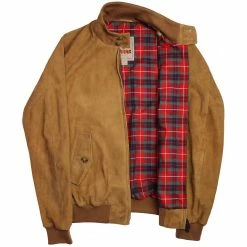 Baracuta Tobacco Baracuta G9 Harrington Jacket Winter Suede