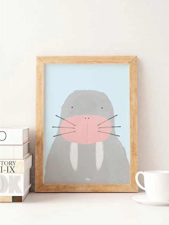 My Name is Mir Walrus Kids Room Wall Print A3 1 My Name is Mir Walrus Kids Room Wall Print A3