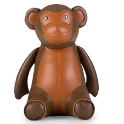 Zuny Tan & Brown Monkey Bookend - Synthetic Leather 7 Zuny Tan & Brown Monkey Bookend - Synthetic Leather