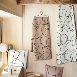David Fussenegger Sylt Abstract Faces Throw - Off White