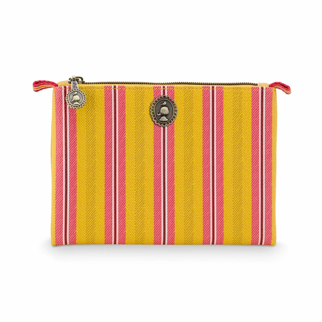 Pip Studio Small Yellow Jambo Flower/Blurred Lines Cosmetic Bag 2 Pip Studio Small Yellow Jambo Flower/Blurred Lines Cosmetic Bag