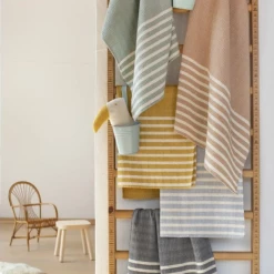 David Fussenegger Mare Kids Honeycomb with Stripe Blanket - Mustard