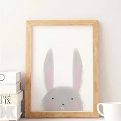 My Name is Mir Little Bunny Kids Room Wall Print A3