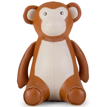 Zuny Tan & Wheat Monkey Bookend - Synthetic Leather 2 Zuny Tan & Wheat Monkey Bookend - Synthetic Leather