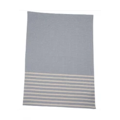 David Fussenegger Mare Kids Honeycomb with Stripe Blanket - Light Blue