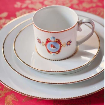 Pip Studio 200ml Robin Cup & Saucer - Set of 4 2 Pip Studio 200ml Robin Cup & Saucer - Set of 4
