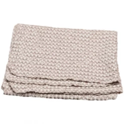 David Fussenegger Grey and Beige Cotton Waffle Vigo Baby Blanket