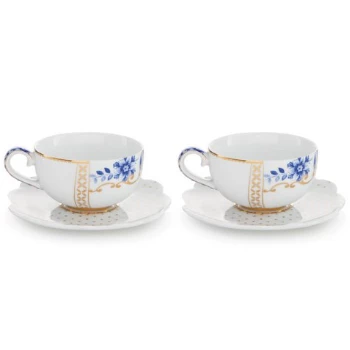 Pip Studio Royal White Espresso Cup & Saucer - Set of 2 - Gift Box 1 Pip Studio Royal White Espresso Cup & Saucer - Set of 2 - Gift Box