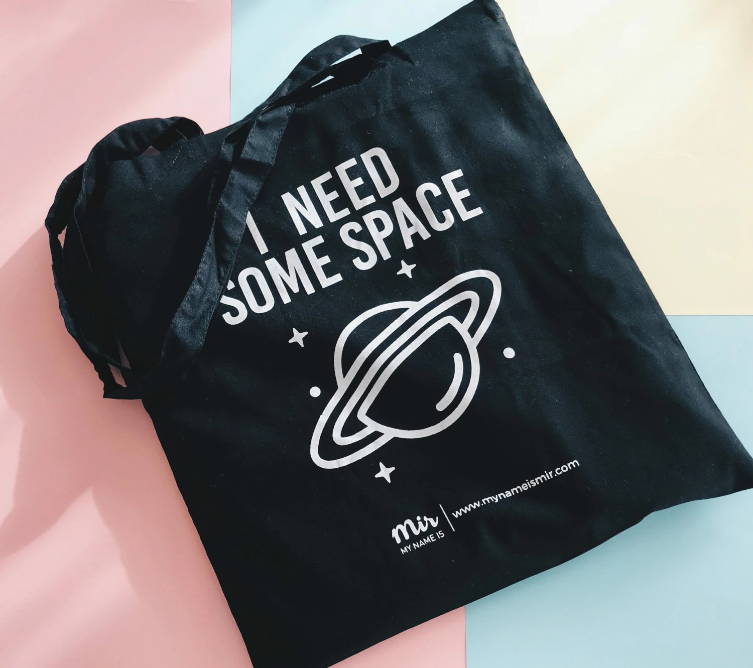 My Name is Mir Black I Need Some Space Tote Bag Cotton 1 My Name is Mir Black I Need Some Space Tote Bag Cotton