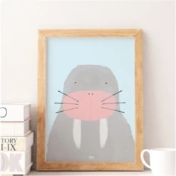 My Name is Mir Walrus Wall Print A4