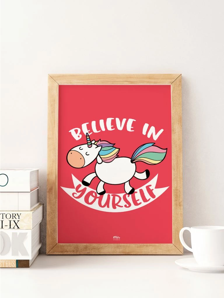 My Name is Mir Believe In Yourself Unicorn Red Rainbow Kids Room Wall Print A3 1 My Name is Mir Believe In Yourself Unicorn Red Rainbow Kids Room Wall Print A3