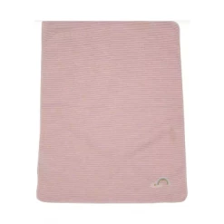 David Fussenegger Juwel Stripes and Rainbow Baby Blanket - Rose