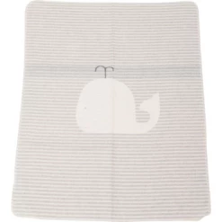 David Fussenegger Grey Cotton and Rayon Whale Juwel Baby Blanket
