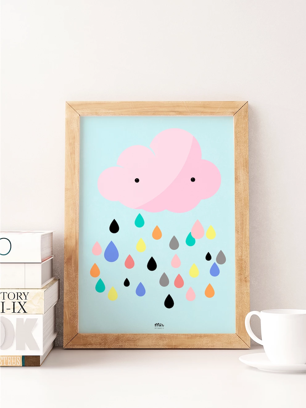 My Name is Mir Color Cloud Rain Kids Room Wall Print A3 1 My Name is Mir Color Cloud Rain Kids Room Wall Print A3